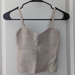 Madewell Corset-Detail Crop Sweater Tank